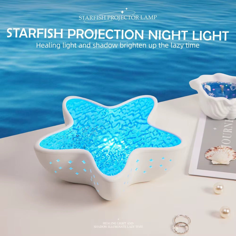 Lámpara De Proyector De Estrella De Mar, Decoración De Escritorio Para Habitación, Luz Nocturna Recargable, Luz Ambiental De Ensueño, Regalo Para Niños, Decoración De Fiesta, Luces Nocturnas