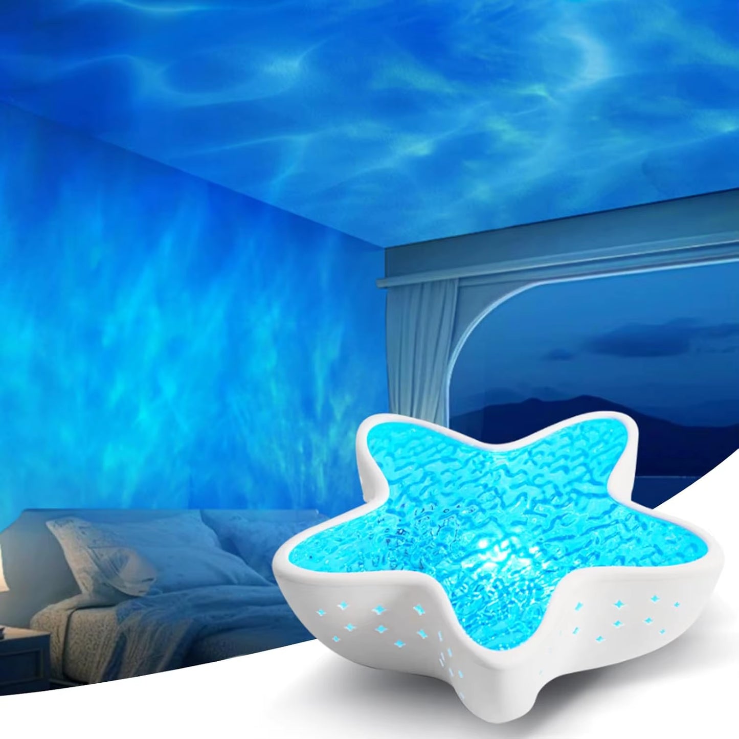 Lámpara De Proyector De Estrella De Mar, Decoración De Escritorio Para Habitación, Luz Nocturna Recargable, Luz Ambiental De Ensueño, Regalo Para Niños, Decoración De Fiesta, Luces Nocturnas